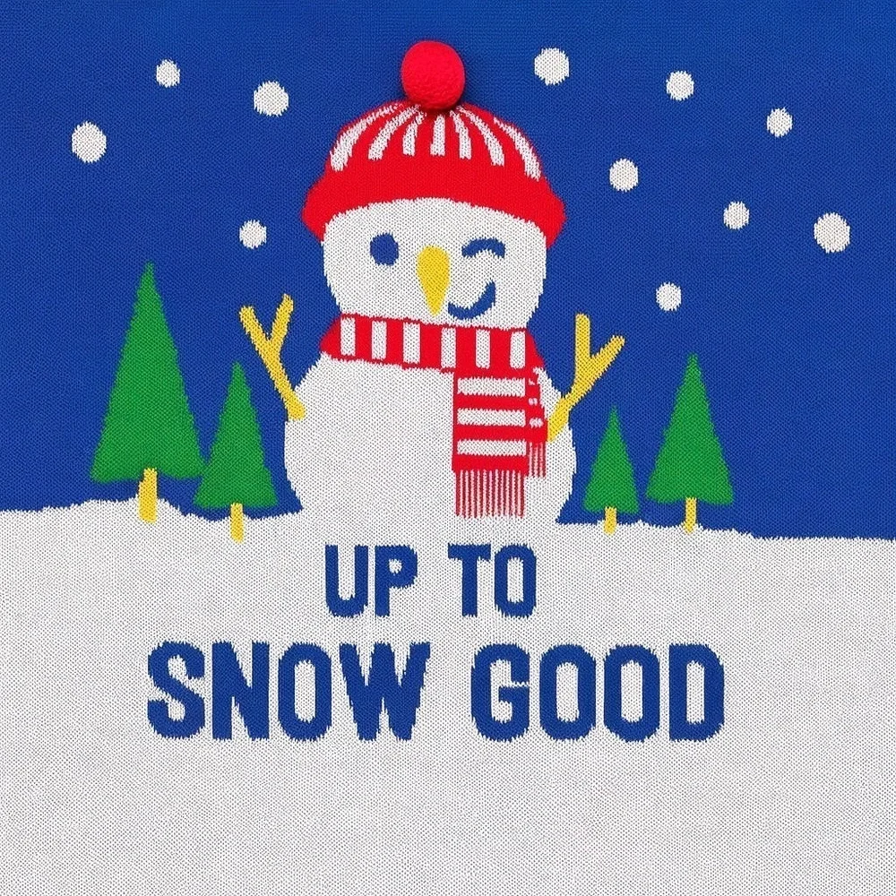 Well Worn Up To Snow Good Blue Snowman Ugly Christmas Holiday Sweater Womens XXL